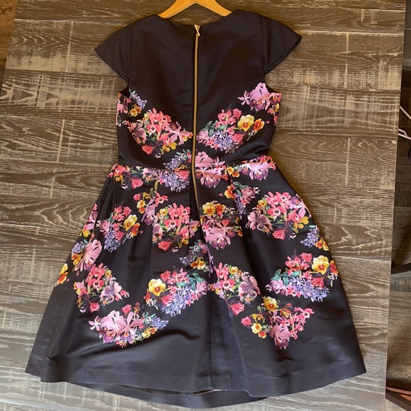 TED BAKER: Floral Decadence Skater Dress , NAVY - Picture 2 of 6